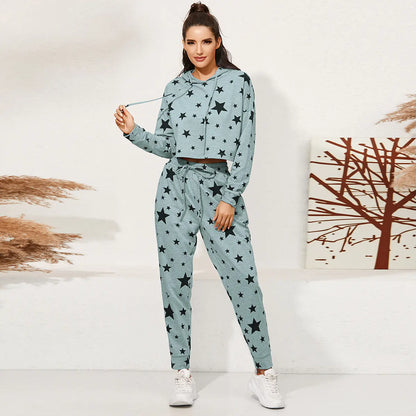 Ladies' Casual Hoodie & Pants Sleepwear Set