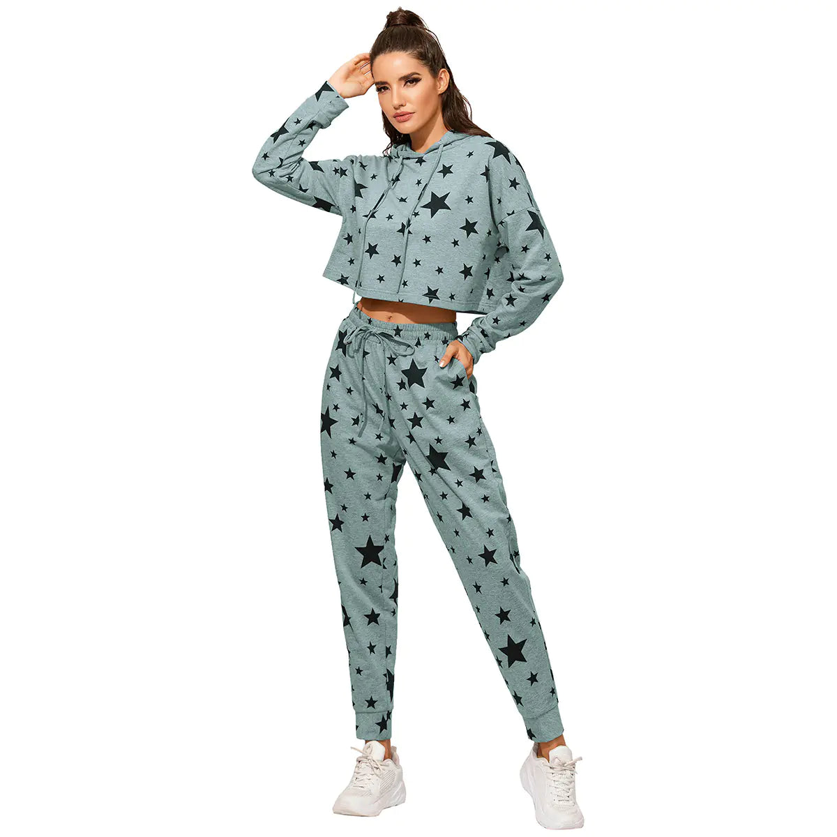 Ladies' Casual Hoodie & Pants Sleepwear Set