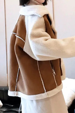 Women's Fleece-Lined Shearling Jacket (Short)