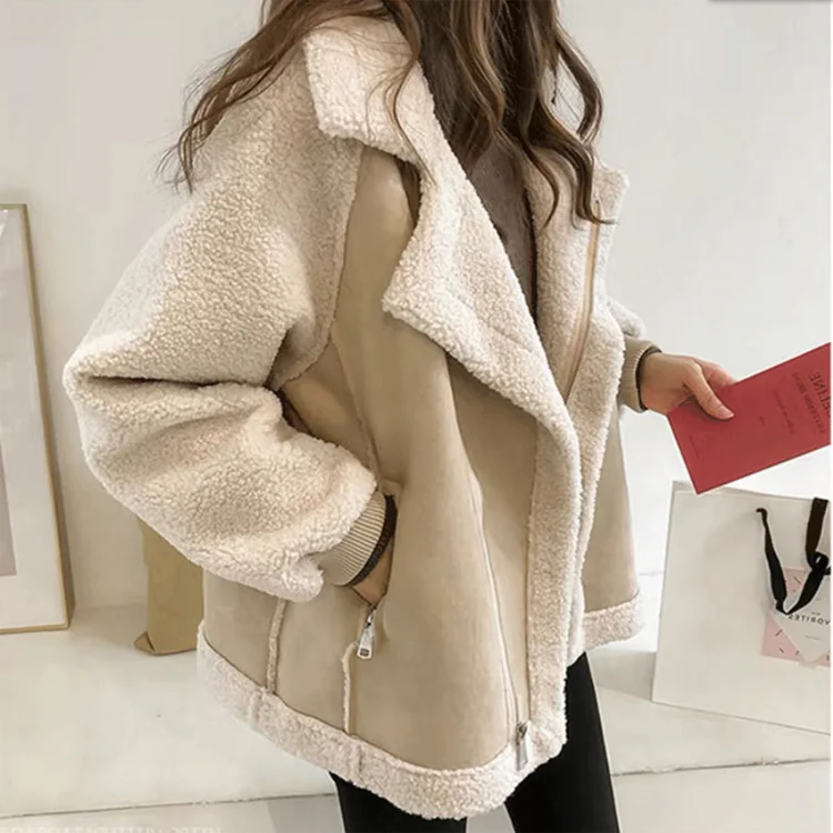 Women's Fleece-Lined Shearling Jacket (Short)