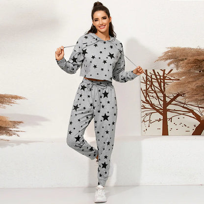 Ladies' Casual Hoodie & Pants Sleepwear Set