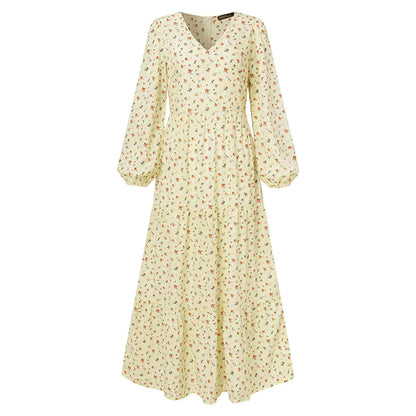 Fashionable Floral Plus Size Dress with Ruffle Hem