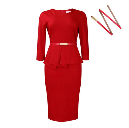 Plus Size Ruffle Hem V-Neck Sleeveless Dress